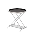 Home Square Contemporary Folding End Table in Black and Chrome - Set of 2