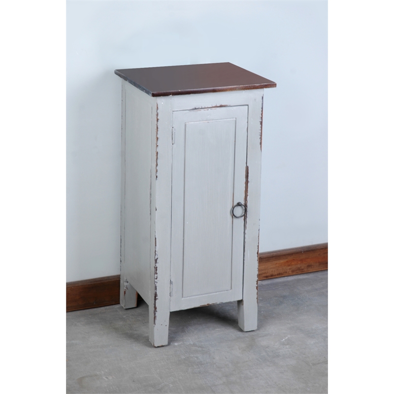 Home Square 2-Piece Set with Accent Cabinet and Console Table in Antique Gray