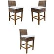 Home Square Rattan Counterstool in Kubu Gray Finish - Set of 3