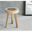 Home Square Durable Rain Wood Bar Stool in Natural - Set of 2