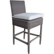 Home Square Wicker Patio Cushion Counterstool in Kubu Gray - Set of 2