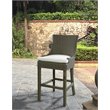 Home Square Wicker Patio Barstool in Kubu Gray Finish - Set of 2