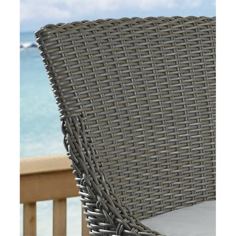 Home Square Wicker Patio Barstool in Kubu Gray Finish - Set of 2