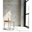 Home Square Metal End Table in Natural & Iron Finish - Set of 2