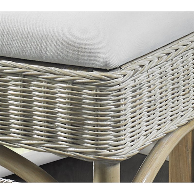 Home Square Rattan Counterstool in White Wash Finish - Set of 2