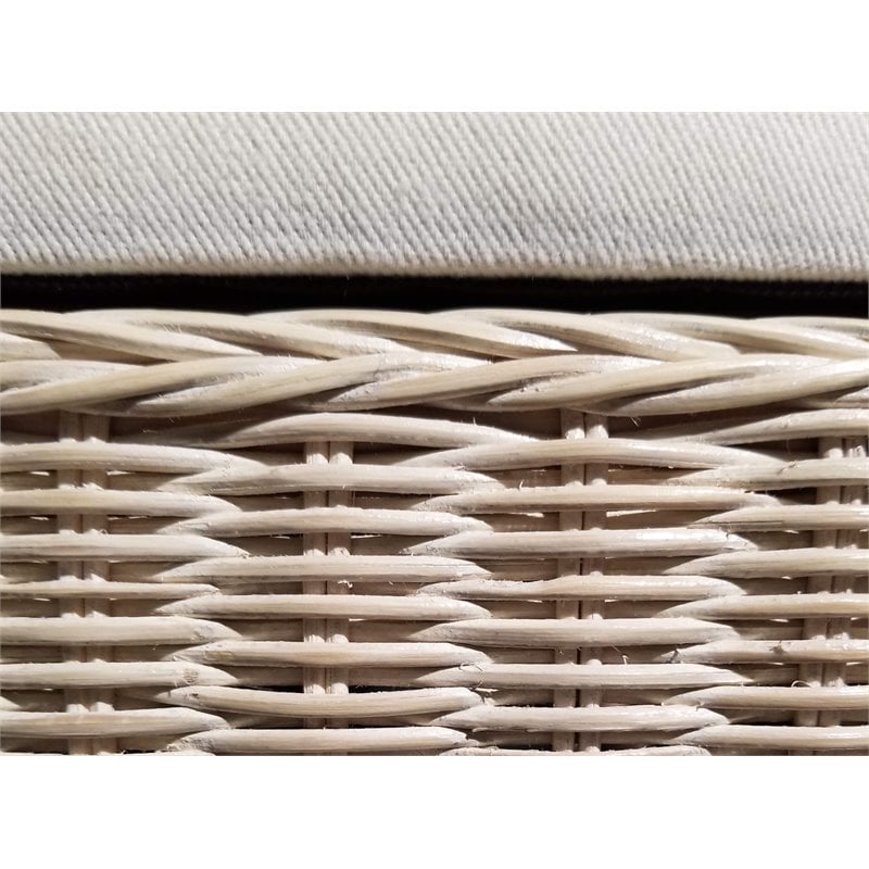 Home Square Rattan Counterstool in White Wash Finish - Set of 2
