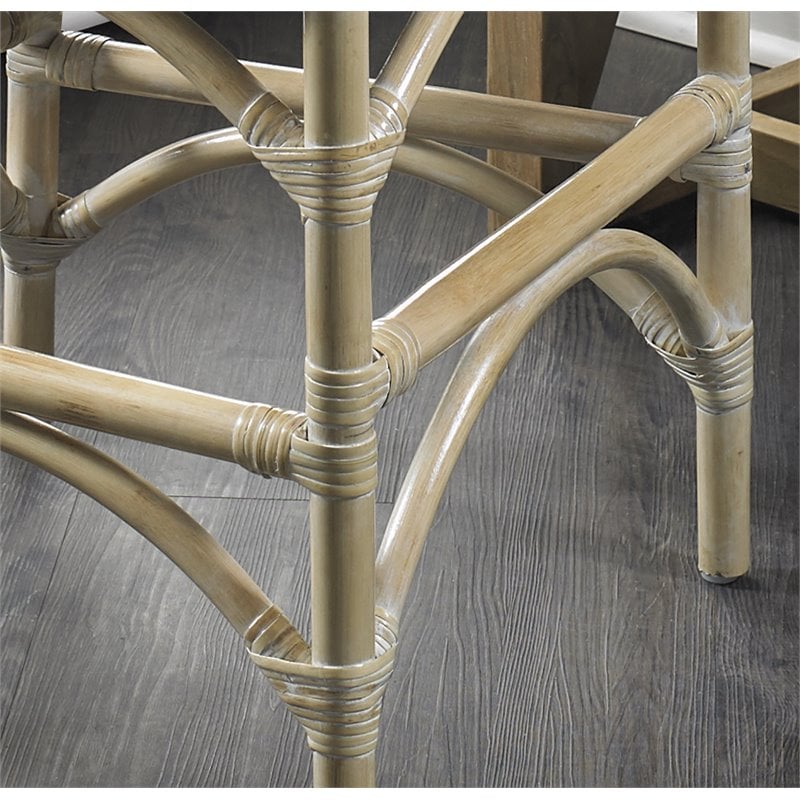 Home Square Rattan Counterstool in White Wash Finish - Set of 2