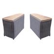 Home Square Wicker Patio End Table in Kubu Gray Finish - Set of 2