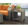 Home Square Wicker Patio Side Table in Kubu Gray Finish - Set of 2