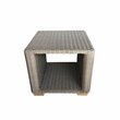 Home Square Wicker Patio Side Table in Kubu Gray Finish - Set of 2