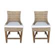 Home Square Wicker Counterstool in Kubu Gray Finish - Set of 2