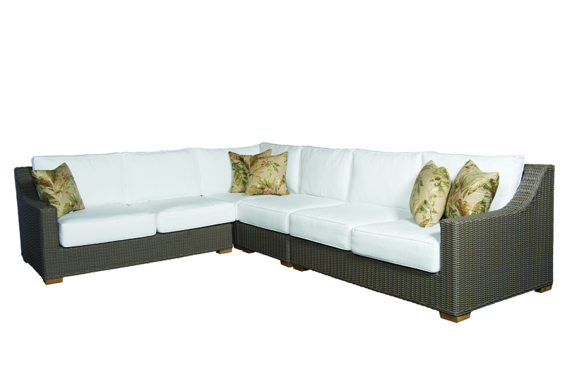 Home Square Wicker Patio Corner Table in Kubu Gray - Set of 2