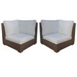 Home Square Wicker Patio Corner Table in Kubu Gray - Set of 2