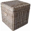 Home Square Wicker End Table Trunk in Kubu Gray Finish - Set of 2