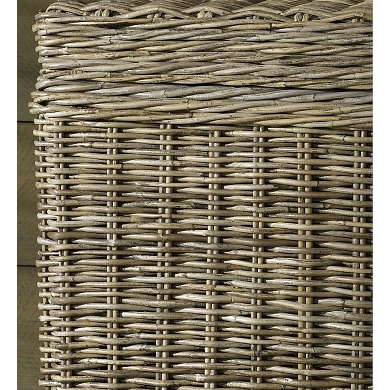 Home Square Wicker End Table Trunk in Kubu Gray Finish - Set of 2