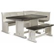 Home Square 2-Piece Set with Breakfast Nook Set and Chair in White & Dark Brown