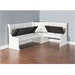 Home Square 2-Piece Set with Breakfast Nook Set and Chair in White & Dark Brown