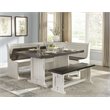 Home Square 2-Piece Set with Breakfast Nook Set and Chair in White & Dark Brown