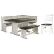 Home Square 2-Piece Set with Breakfast Nook Set and Chair in White & Dark Brown