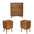 Home Square 3 Piece Set with Chest and 2 Drawer 2 Nightstands in Brown