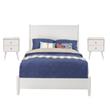 Home Square 3 Piece Set with Queen Bed and 2 Drawer 2 Nightstands in White