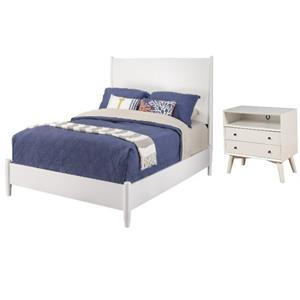 home square 2 piece set with california king bed and nightstand in white