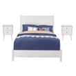 Home Square 3 Piece Set with Standard King Bed and 2 Nightstands in White