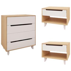 home square 3-piece set with 4-drawer chest and 2 nightstands