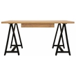 2-Piece Paolini Executive Desk Set with Phil Natural Exposed Wood Frame Armchair