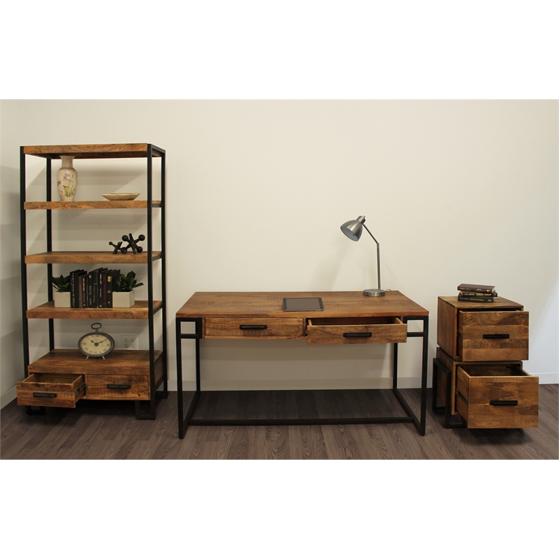 Anaheim 3-Piece Office Set with Desk Bookshelf and Filing Cabinet