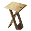 Home Square Transitional Wood Folding Table in Natural Finish - Set of 2