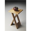Home Square Transitional Wood Folding Table in Natural Finish - Set of 2