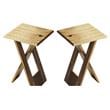 Home Square Transitional Wood Folding Table in Natural Finish - Set of 2