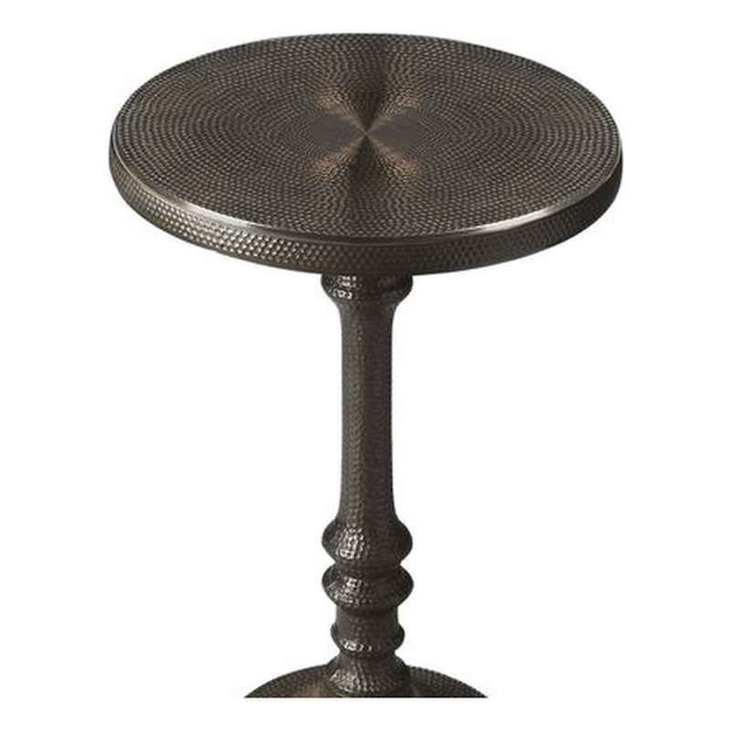 Home Square Metalworks Pedestal Accent Table in Bronze - Set of 2