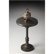Home Square Metalworks Pedestal Accent Table in Bronze - Set of 2