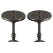 Home Square Metalworks Pedestal Accent Table in Bronze - Set of 2