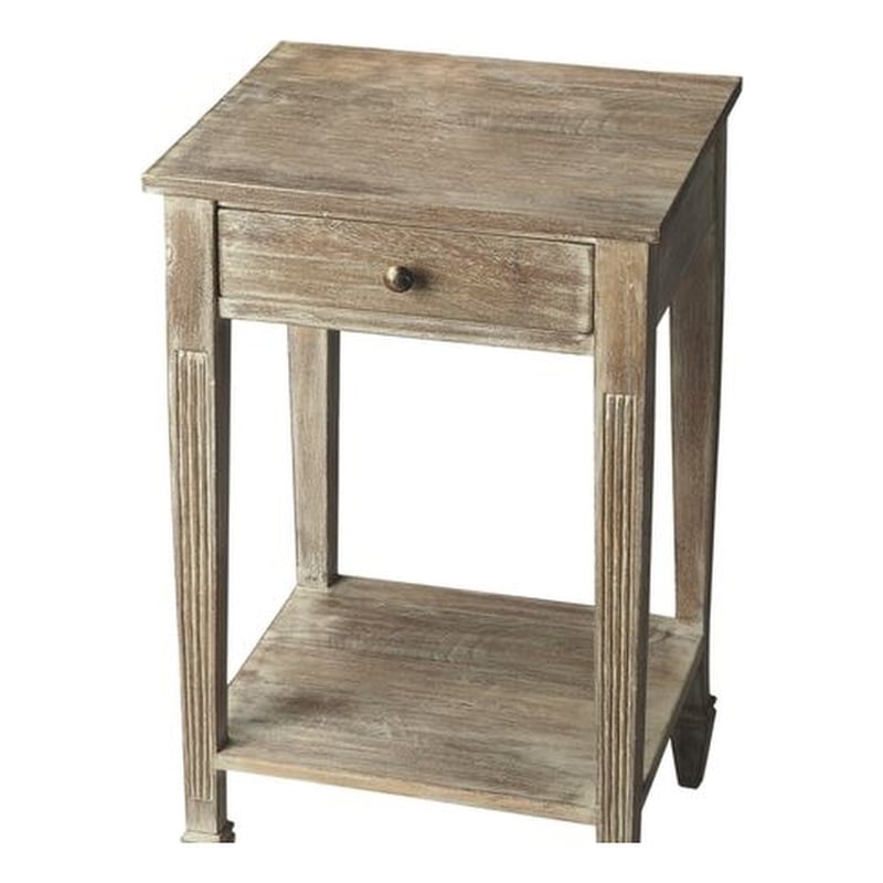 Home Square Transitional Rectangular Wood Side Table in Brass - Set of 2