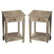 Home Square Transitional Rectangular Wood Side Table in Brass - Set of 2