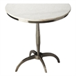 Home Square Modern Marble and Metal Accent Table in White - Set of 2
