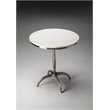 Home Square Modern Marble and Metal Accent Table in White - Set of 2