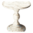Home Square Solid Wood Pedestal Table in Distressed Artifacts - Set of 2