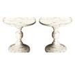 Home Square Solid Wood Pedestal Table in Distressed Artifacts - Set of 2