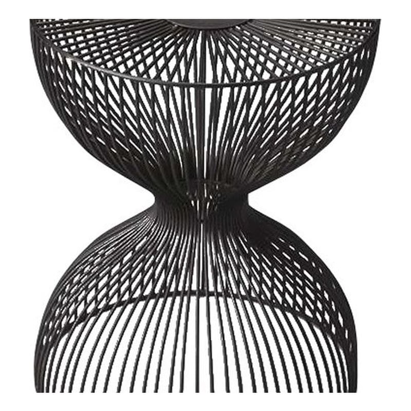 Home Square Modern Iron Cage Bunching Table in Black - Set of 2