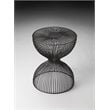 Home Square Modern Iron Cage Bunching Table in Black - Set of 2