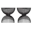 Home Square Modern Iron Cage Bunching Table in Black - Set of 2