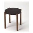 Home Square Modern End Table in Black Top and Brown - Set of 2