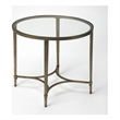 Home Square Oval Metal End Table in Antique Gold Finish - Set of 2