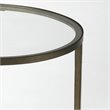 Home Square Oval Metal End Table in Antique Gold Finish - Set of 2