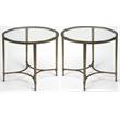 Home Square Oval Metal End Table in Antique Gold Finish - Set of 2