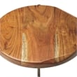 Home Square Round Acacia Wood Accent Table in Brown - Set of 2